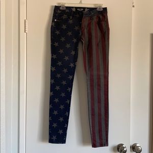 RARE American Flag Kill City Waxed Denim Jeans